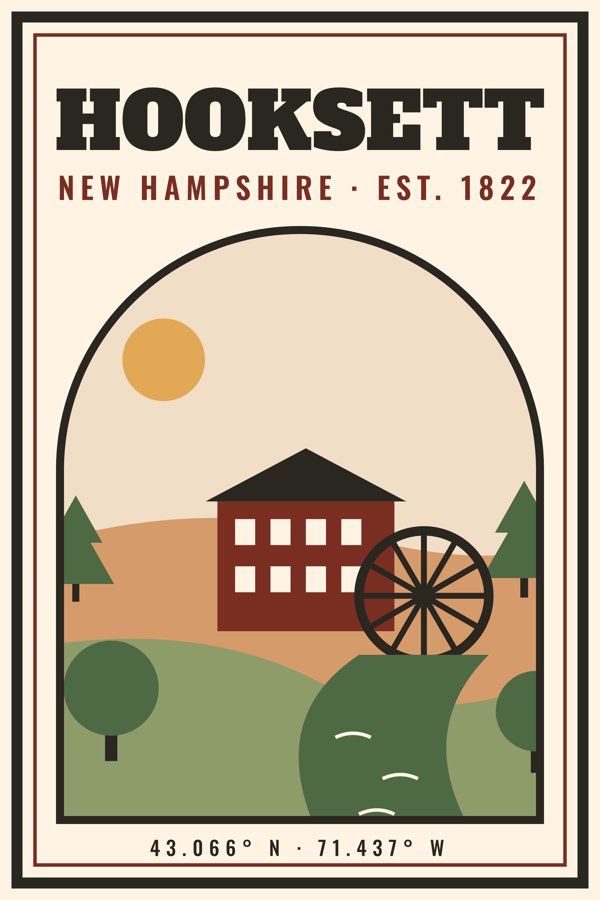 Hooksett Garden Flag artwork detail