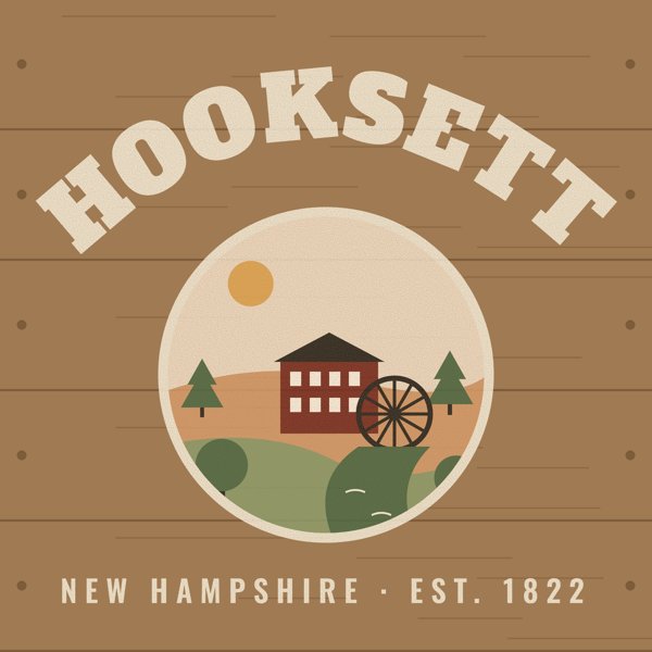 Hooksett Hometown Wood Sign artwork detail