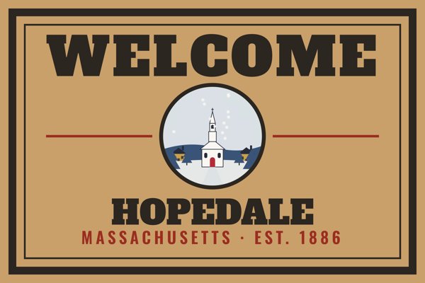 Hopedale Welcome Doormat artwork detail