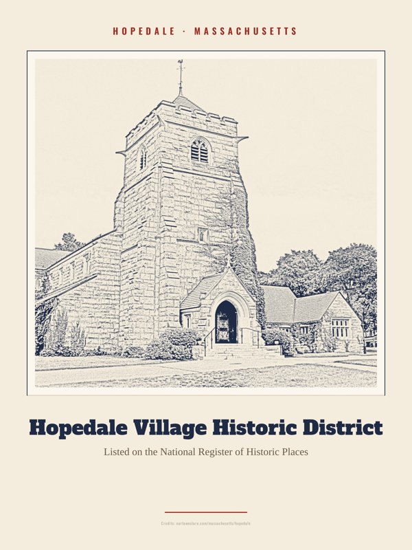 Hopedale Hopedale Village Historic District Landmark Print artwork detail