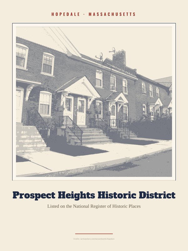 Hopedale Prospect Heights Historic District Landmark Print artwork detail