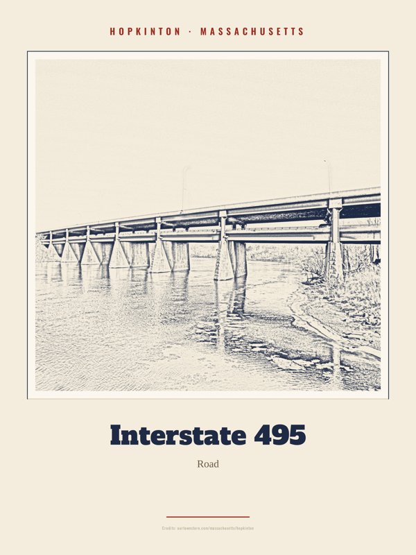 Hopkinton Interstate 495 Landmark Print artwork detail