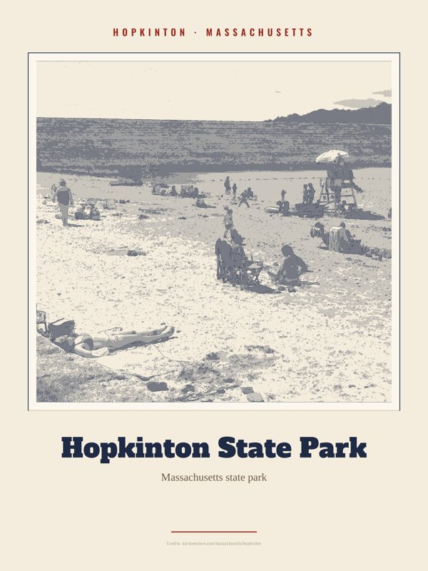 Hopkinton Hopkinton State Park Landmark Print artwork detail