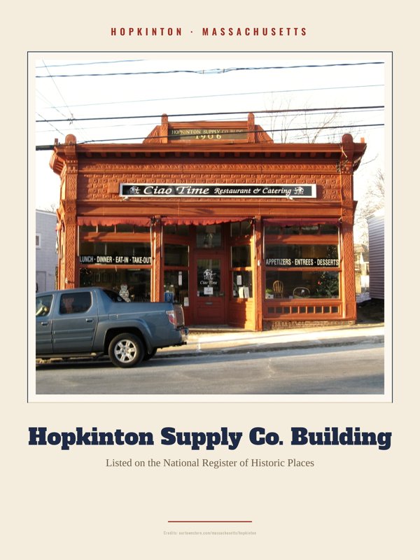 Hopkinton Hopkinton Supply Co. Building Landmark Print artwork detail