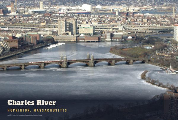 Hopkinton Charles River Postcard artwork detail