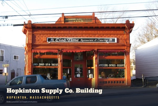 Hopkinton Hopkinton Supply Co. Building Postcard artwork detail