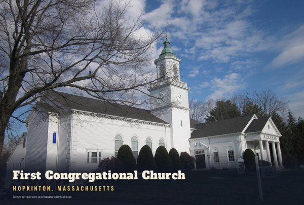 Hopkinton First Congregational Church Postcard artwork detail