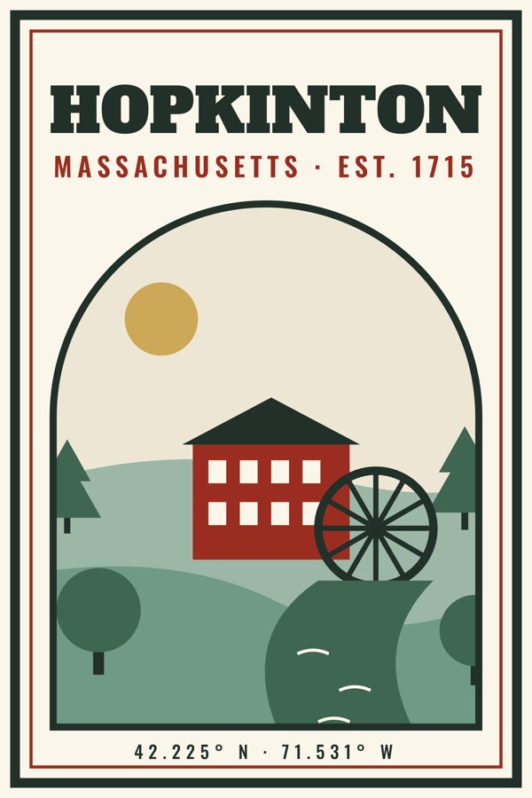 Hopkinton Garden Flag artwork detail