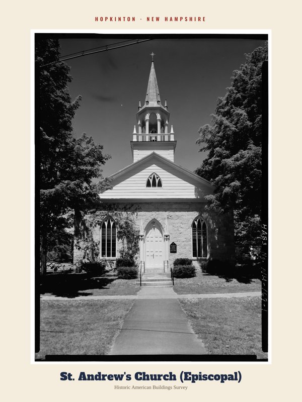Hopkinton St. Andrew's Church (Episcopal) Archive Print artwork detail