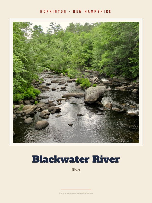 Hopkinton Blackwater River Landmark Print artwork detail