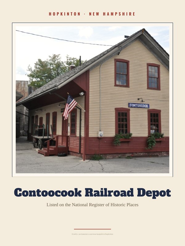 Hopkinton Contoocook Railroad Depot Landmark Print artwork detail