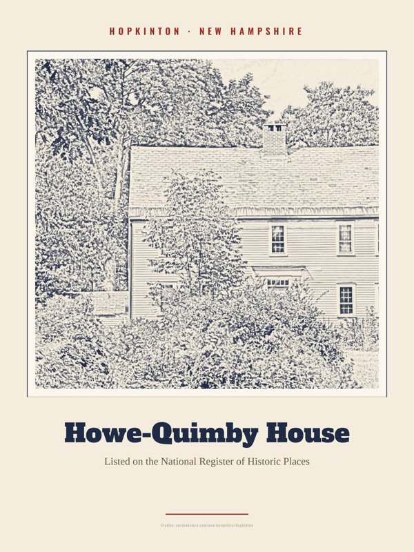 Hopkinton Howe-Quimby House Landmark Print artwork detail