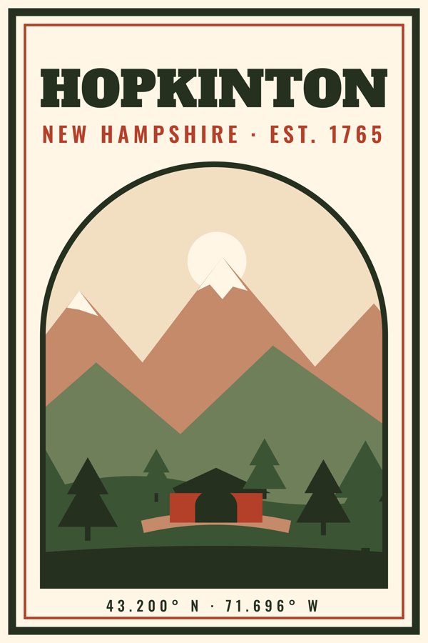 Hopkinton Garden Flag artwork detail