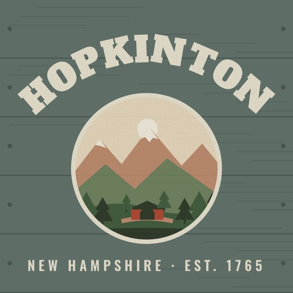 Hopkinton Hometown Wood Sign artwork detail
