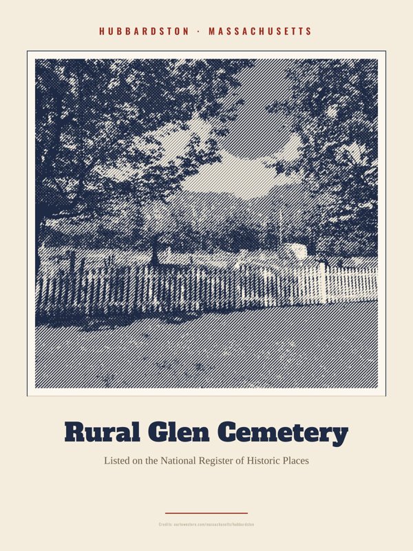 Hubbardston Rural Glen Cemetery Landmark Print artwork detail