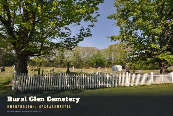 Hubbardston Rural Glen Cemetery Postcard artwork detail