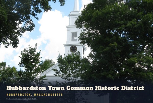 Hubbardston Hubbardston Town Common Historic District Postcard artwork detail