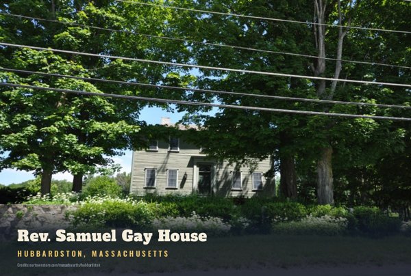 Hubbardston Rev. Samuel Gay House Postcard artwork detail