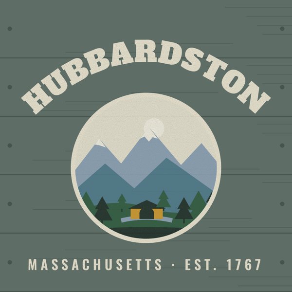 Hubbardston Hometown Wood Sign artwork detail
