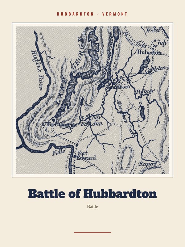 Hubbardton Battle of Hubbardton Landmark Print artwork detail