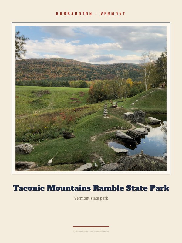 Hubbardton Taconic Mountains Ramble State Park Landmark Print artwork detail