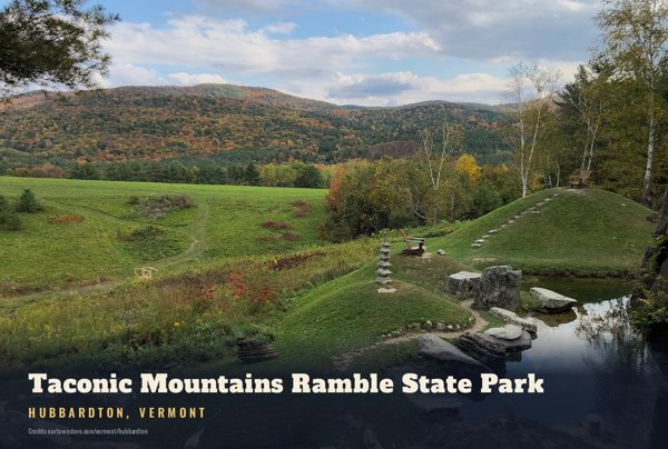 Hubbardton Taconic Mountains Ramble State Park Postcard artwork detail