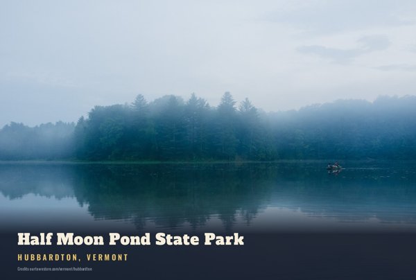 Hubbardton Half Moon Pond State Park Postcard artwork detail