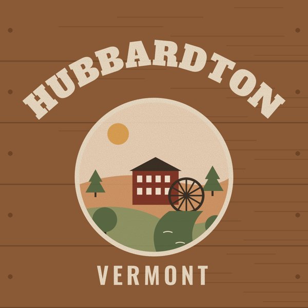 Hubbardton Hometown Wood Sign artwork detail