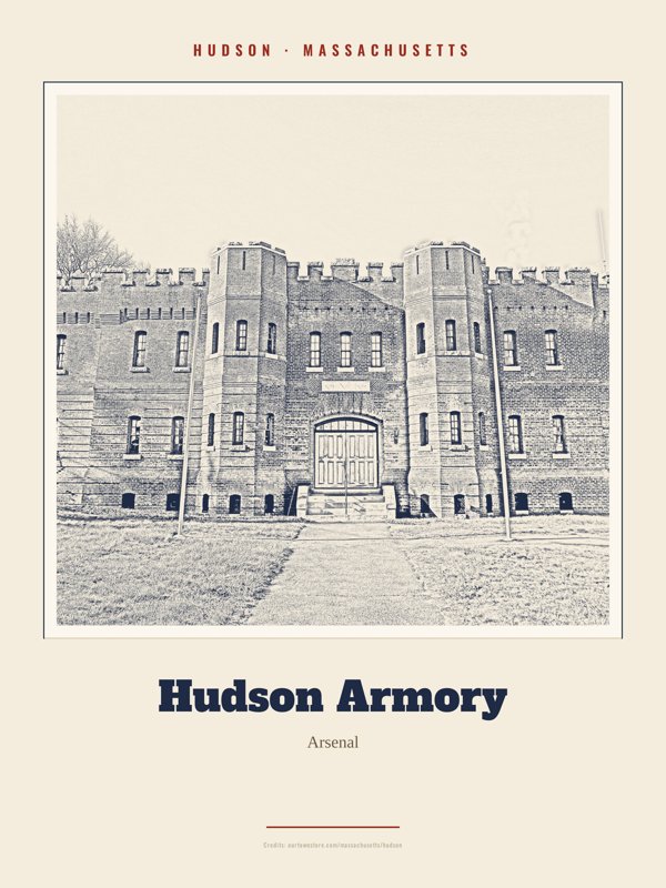 Hudson Hudson Armory Landmark Print artwork detail
