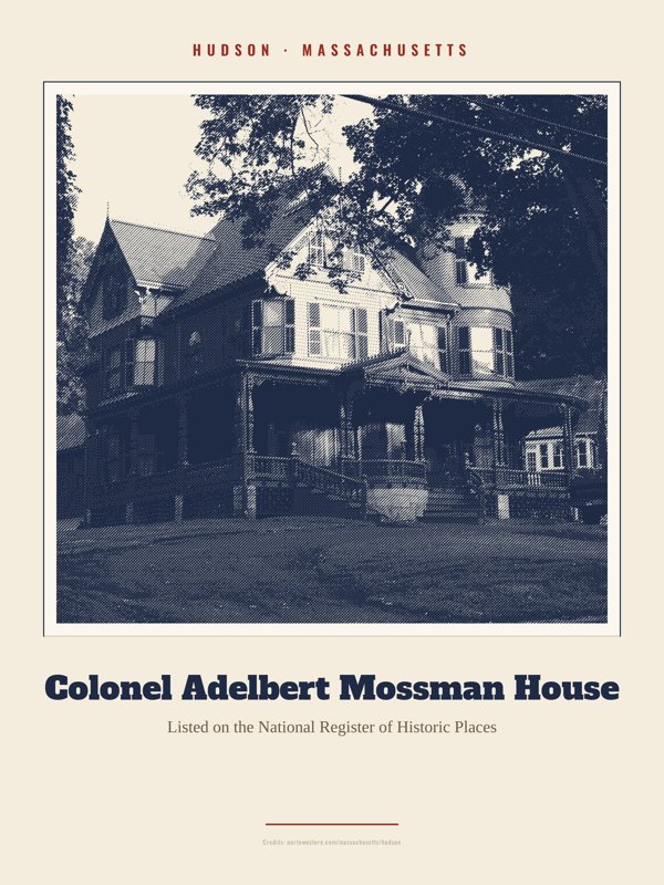 Hudson Colonel Adelbert Mossman House Landmark Print artwork detail