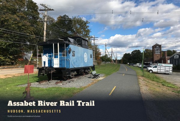 Hudson Assabet River Rail Trail Postcard artwork detail
