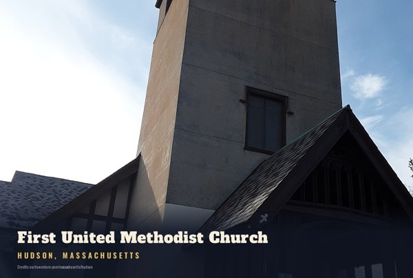 Hudson First United Methodist Church Postcard artwork detail