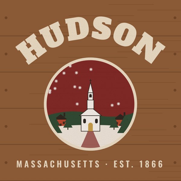 Hudson Hometown Wood Sign artwork detail