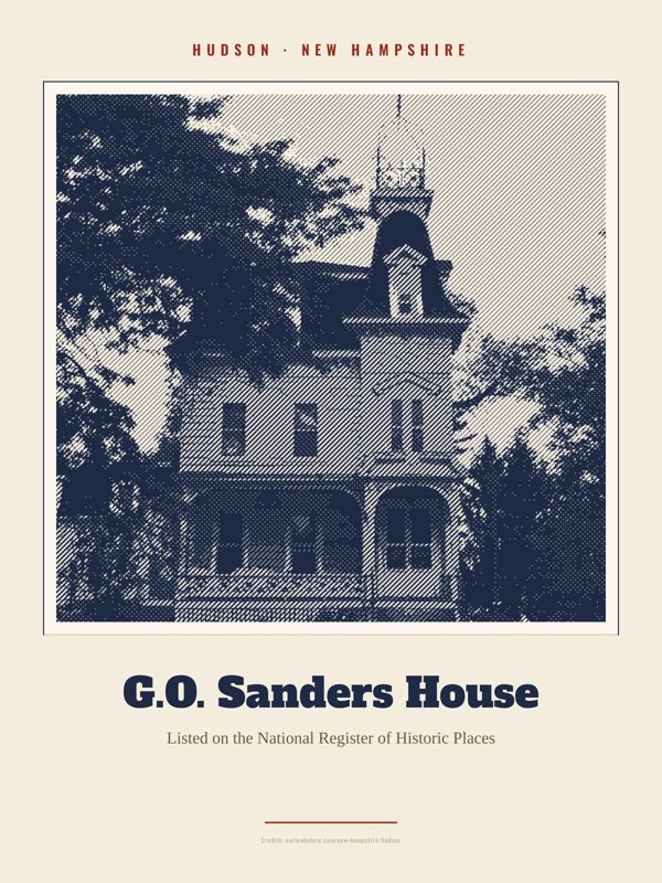 Hudson G.O. Sanders House Landmark Print artwork detail