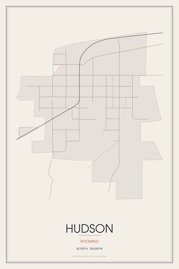 Hudson Street Map Poster · Linen artwork detail