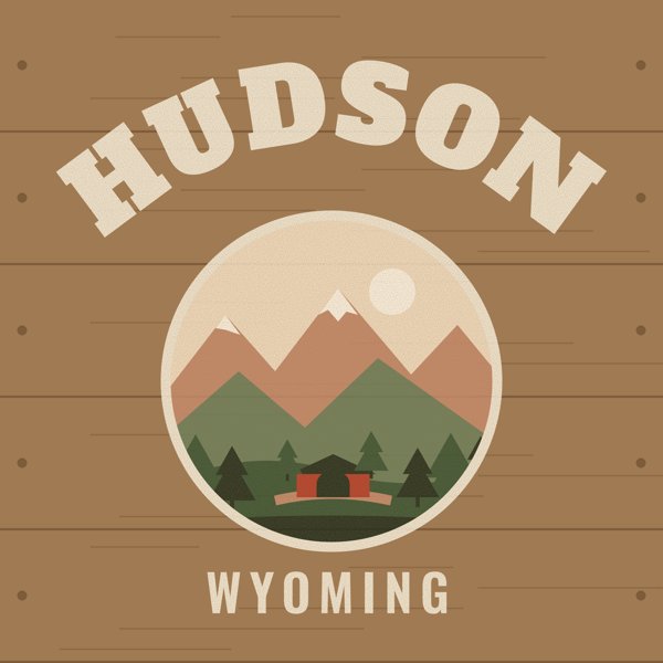 Hudson Hometown Wood Sign artwork detail