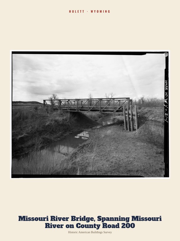 Hulett Missouri River Bridge, Spanning Missouri River on County Road 200 Archive Print artwork detail