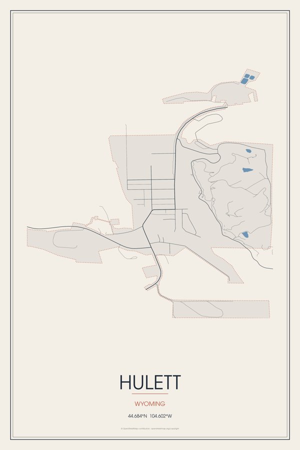 Hulett Street Map Poster · Linen artwork detail