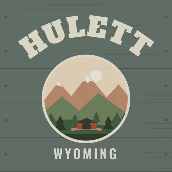 Hulett Hometown Wood Sign artwork detail