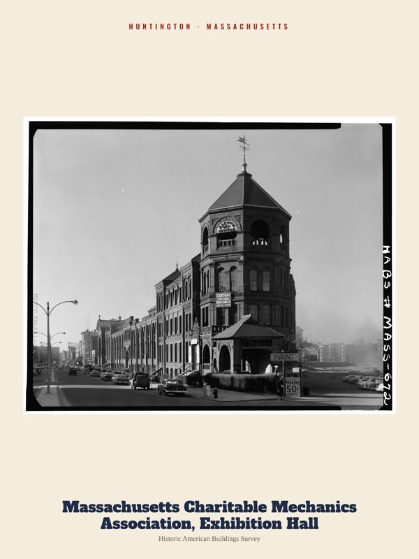Huntington Massachusetts Charitable Mechanics Association, Exhibition Hall Archive Print artwork detail