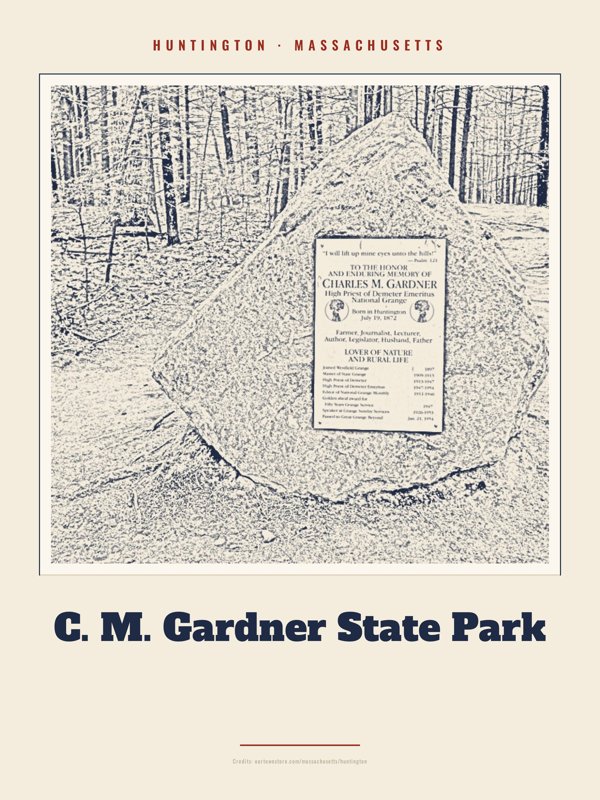 Huntington C. M. Gardner State Park Landmark Print artwork detail