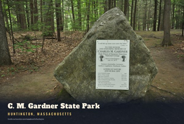 Huntington C. M. Gardner State Park Postcard artwork detail