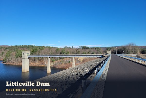 Huntington Littleville Dam Postcard artwork detail