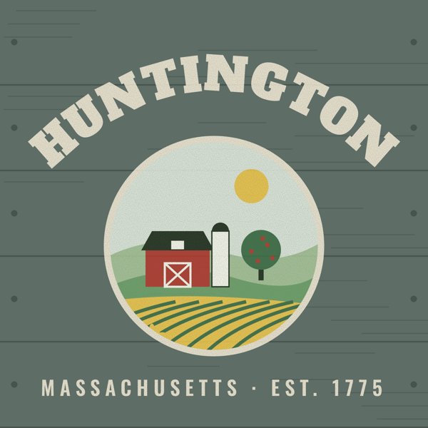 Huntington Hometown Wood Sign artwork detail