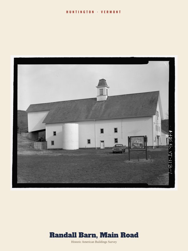 Huntington Randall Barn, Main Road Archive Print artwork detail
