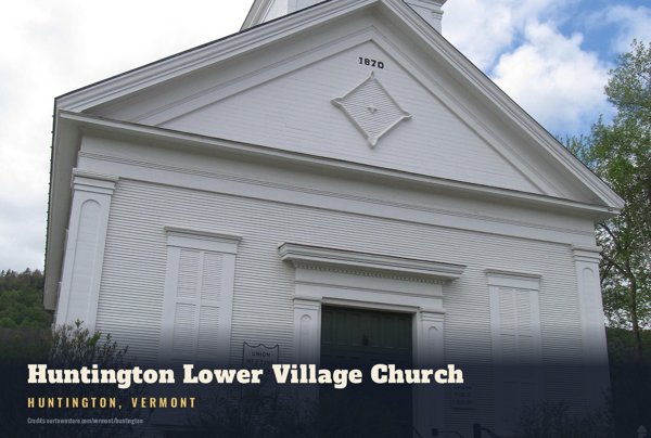 Huntington Huntington Lower Village Church Postcard artwork detail