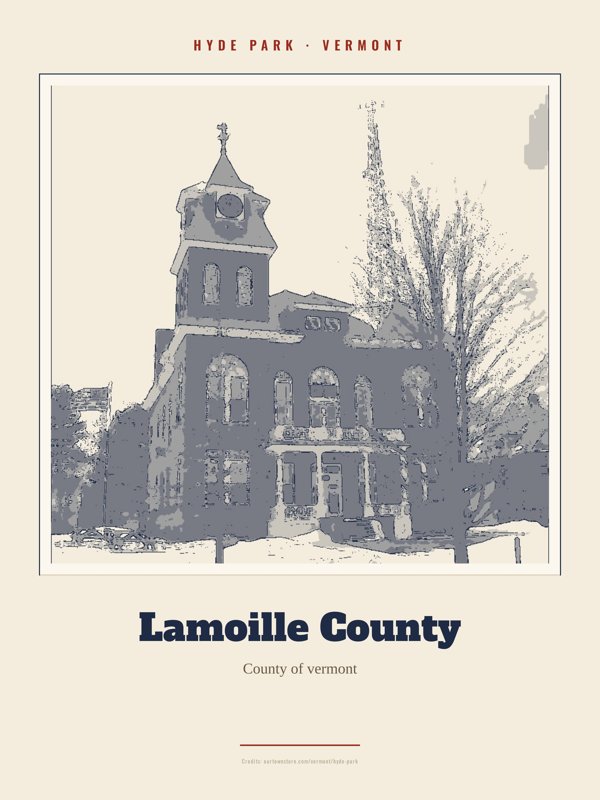 Hyde Park Lamoille County Landmark Print artwork detail