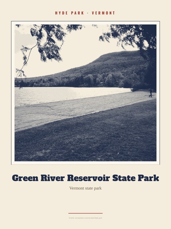 Hyde Park Green River Reservoir State Park Landmark Print artwork detail