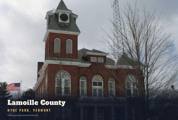 Hyde Park Lamoille County Postcard artwork detail