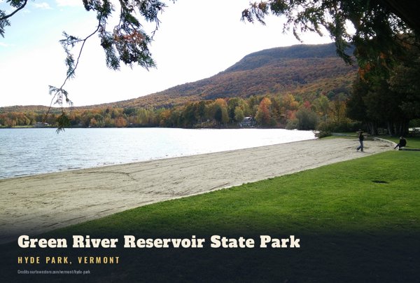 Hyde Park Green River Reservoir State Park Postcard artwork detail